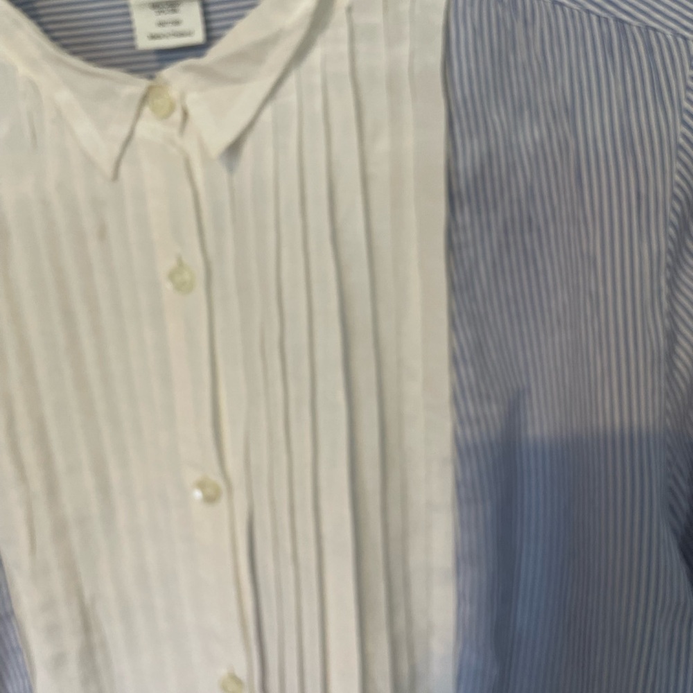 J. Crew Blue and White Tux-style Button Down Shirt - Picture 4 of 6